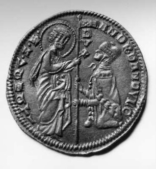 Münze mit Apostel Petrus und Wächter?