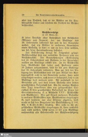 [V. Wahlberechtigung]