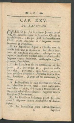 Cap. XXV. De Baptismo.