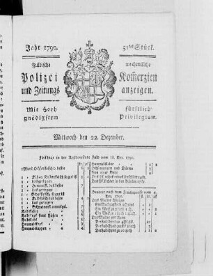 51tes Stück., Ausgabe vom 22. Dezember 1790
