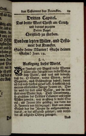 Drittes Capitel. [Das dritte Wort Christi: Siehe deine Mutter.]