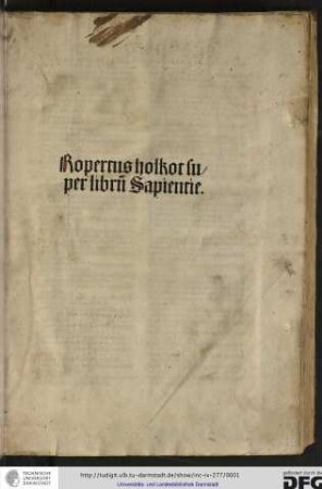 Super sapientiam Salomonis