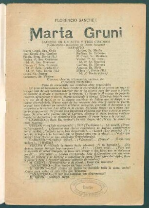Marta Gruni : sainete en un acto y tres cuadros