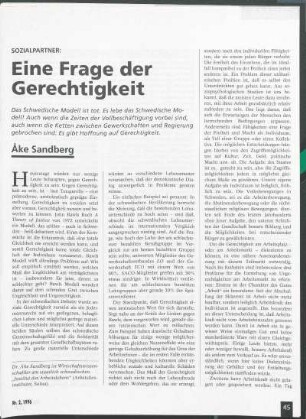 Sozialpartner: Eine Frage der Gerechtigkeit