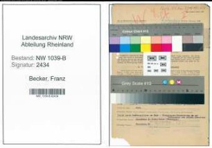 Entnazifizierung Franz Becker , geb. 09.03.1901 (Beamter)