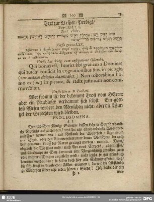 Text zur Vesper-Predigt, Prov. XII, 2. 3