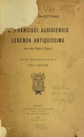 Collection de documents pour l'histoire religieuse et littéraire du Moyen âge, 1