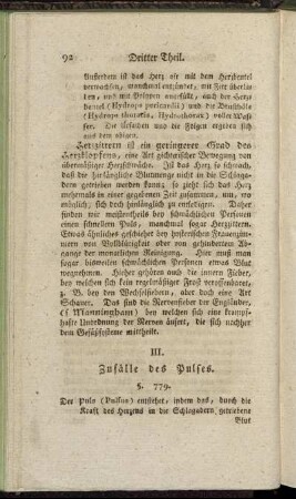 III. Zufälle des Pulses