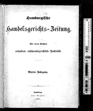 4.1871: Hamburgische Handelsgerichts-Zeitung