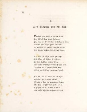 V. Don Alfonso und der Cid (unvollständig)