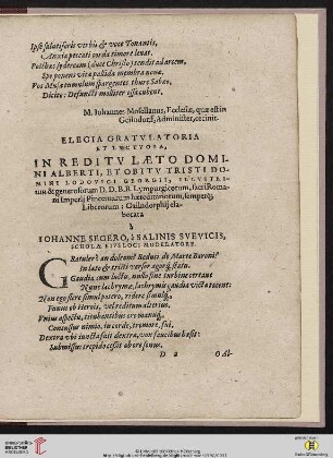 Elegia gratulatoria et luctuosa