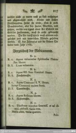 Verzeichniß der Medicamente
