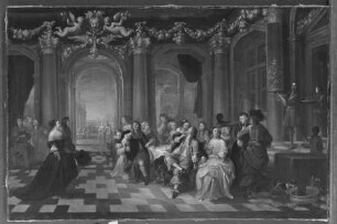 Vornehme Gesellschaft bei festlichem Gelage