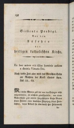 158-190, Siebente Predigt. Von dem Ansehen der heiligen katholischen Kirche.
