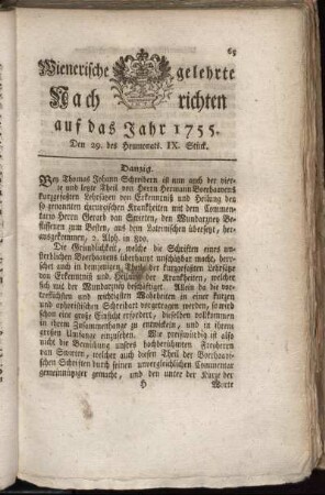 Den 29. des Heumonats. IX. Stück.