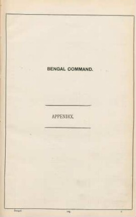 Bengal Command. Appendix