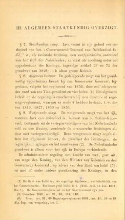 III. Algemeen staatkundig overzigt