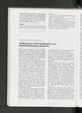 Annäherung an einen Heimatbegriff in der gegenwartsbezogenen Architektur