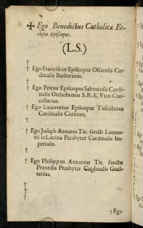 A7v-A9v, Ego Benedictus Catholica Ecclesia Episcopus. (L.S.)