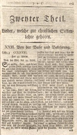 Zweyter Theil. Lieder, welche zur christlichen Sittenlehre gehören.