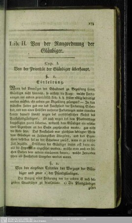 Lib. II. Von der Rangordnung der Gläubiger