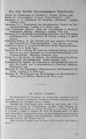Aus dem Institut hervorgegangene Einzelwerke.