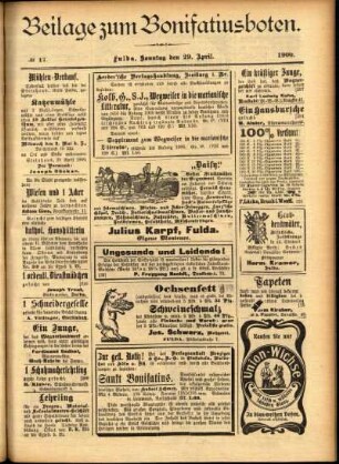 Zweite Ausgabe vom Sonntag, den 29. April 1900.