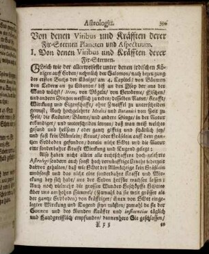 Von denen Viribus und Kräfften derer Fix-Sternen Planeten und Aspectuum.