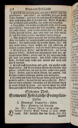 518-528, Sonntag des Advents; nach Weyhnachten; ...