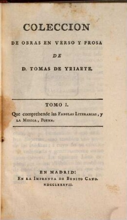Coleccion De Obras En Verso Y Prosa. 1