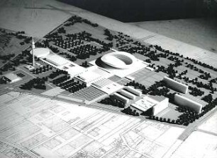 Hansjakob, Gottfried; Wettbewerbsunterlagen - Ideenwettbewerb Olympiapark München, Modellfoto (Ansicht)
