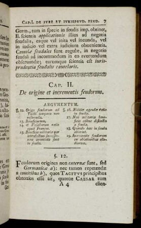 Cap. II. De origine et incrementis feudorum