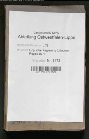 Kommunalwegebau Voranschläge und Rechnung des Amtes Detmold, Band 1
