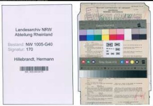 Entnazifizierung Hermann Hillebrandt , geb. 19.04.1882 (Justizinspektor)