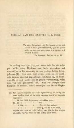 Uitslag van den eersten O. I. togt