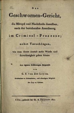 Das Geschwornen-Gericht
