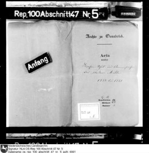 Kirchen-, Schul- und Armensachen des Fleckens Melle
