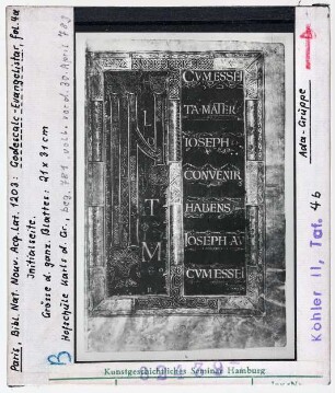 Paris, Bibliothèque Nationale: Nouv. Acq. lat. 1203 (Godescalc-Evangelistar), fol. 4r, Initiale