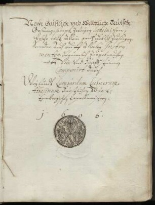 Neue geistliche und weltliche deutsche Lieder. Discant