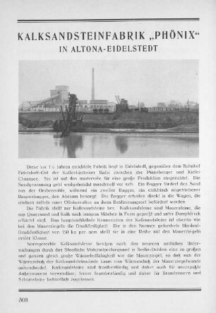 Kalksansteinfabrik "Phönix" in Altona-Eidelstedt