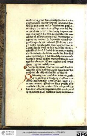 Quartusdecimus liber continet consolationum remedia contra turbativa que opponuntur bone ipsius anime dispositionum seu conditionem.