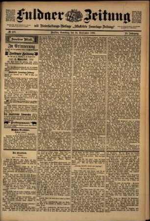 Zweite Ausgabe vom Samstag, den 24. September 1898.