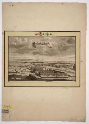 Ansicht des Jägerhofes zu Altdresden (Dresden-Neustadt), Kupferstich, 1680 : Das Churfürstl. Sächß. Jägerhauß zu AltDreßden / I. C. Sartorius fecit. [Hrsg.: Anton Weck] - [Nürnberg] : [Hoffmann] ; [Nürnberg] : [Froberger] , [1680]. - 1 Kunstbl. : Kupferstich ; 31 x 21 cm