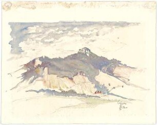 Gsaenger, Gustav; Lenggries (Bayern); Landschafts - und Gebäudestudien - Berglandschaft (Studie)