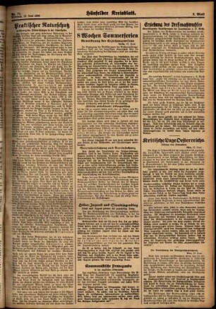 Zweite Ausgabe vom Mittwoch, den 13. Juni 1934.
