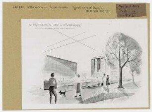 Wohnhochhaus für Alleinstehende. Berlin, Friedrichshain, Singerstraße/Lichtenberger Straße/Kleine Markusstraße