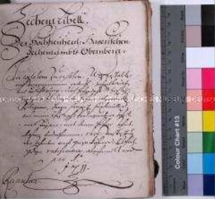 Zechenbuch des Zechenamts Obernberg am Inn