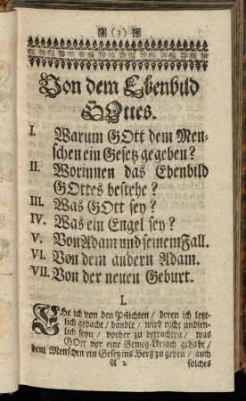 Von dem Ebenbild Gottes.