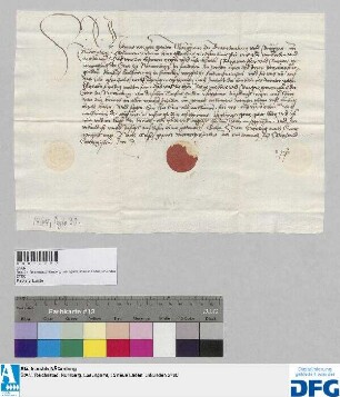 Markgraf Johann von Brandenburg stellt der Stadt Nürnberg Quittung aus über 1000 fl. Leibgeding.