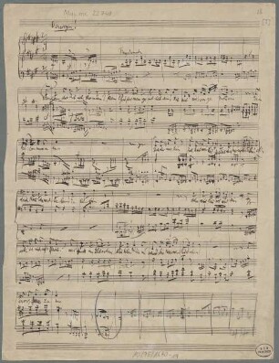 Des Knaben Wunderhorn . Fassung Singstimme Klavier - BSB Mus.ms. 22749